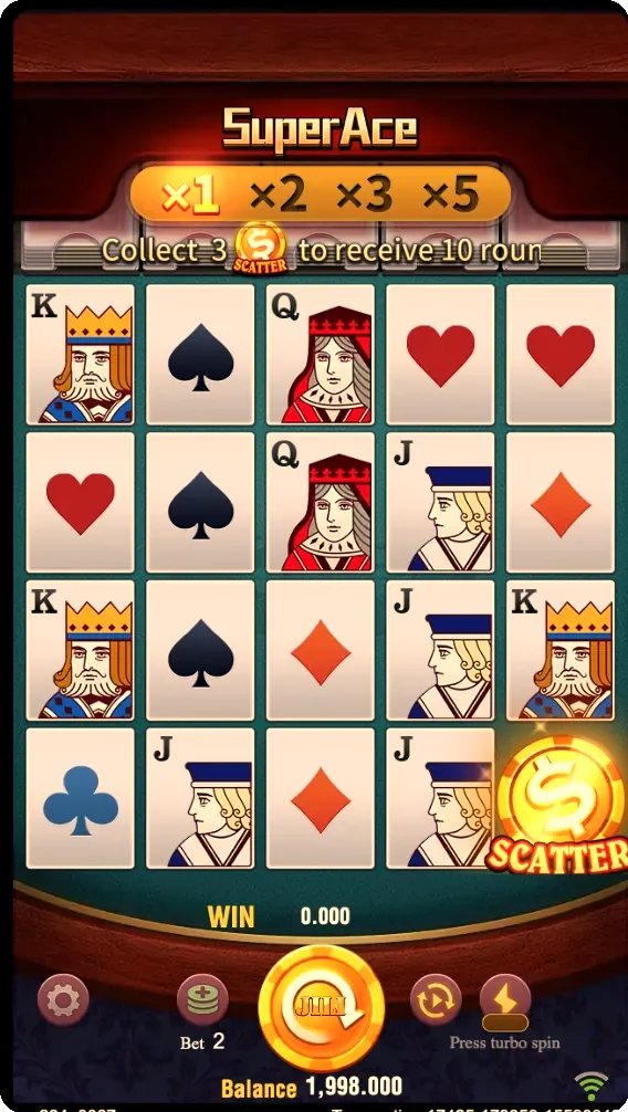The official fiery logo for the Super Ace slot game.