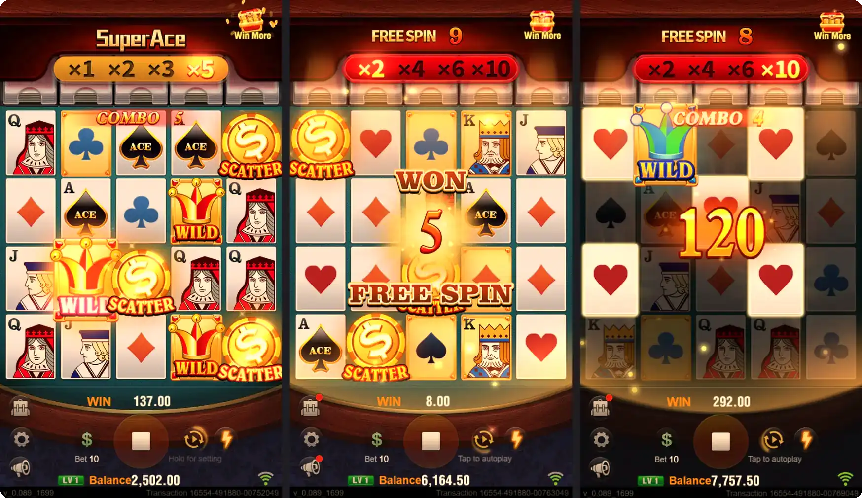 A fiery scene from the Super Ace slot game showcasing its main characters.